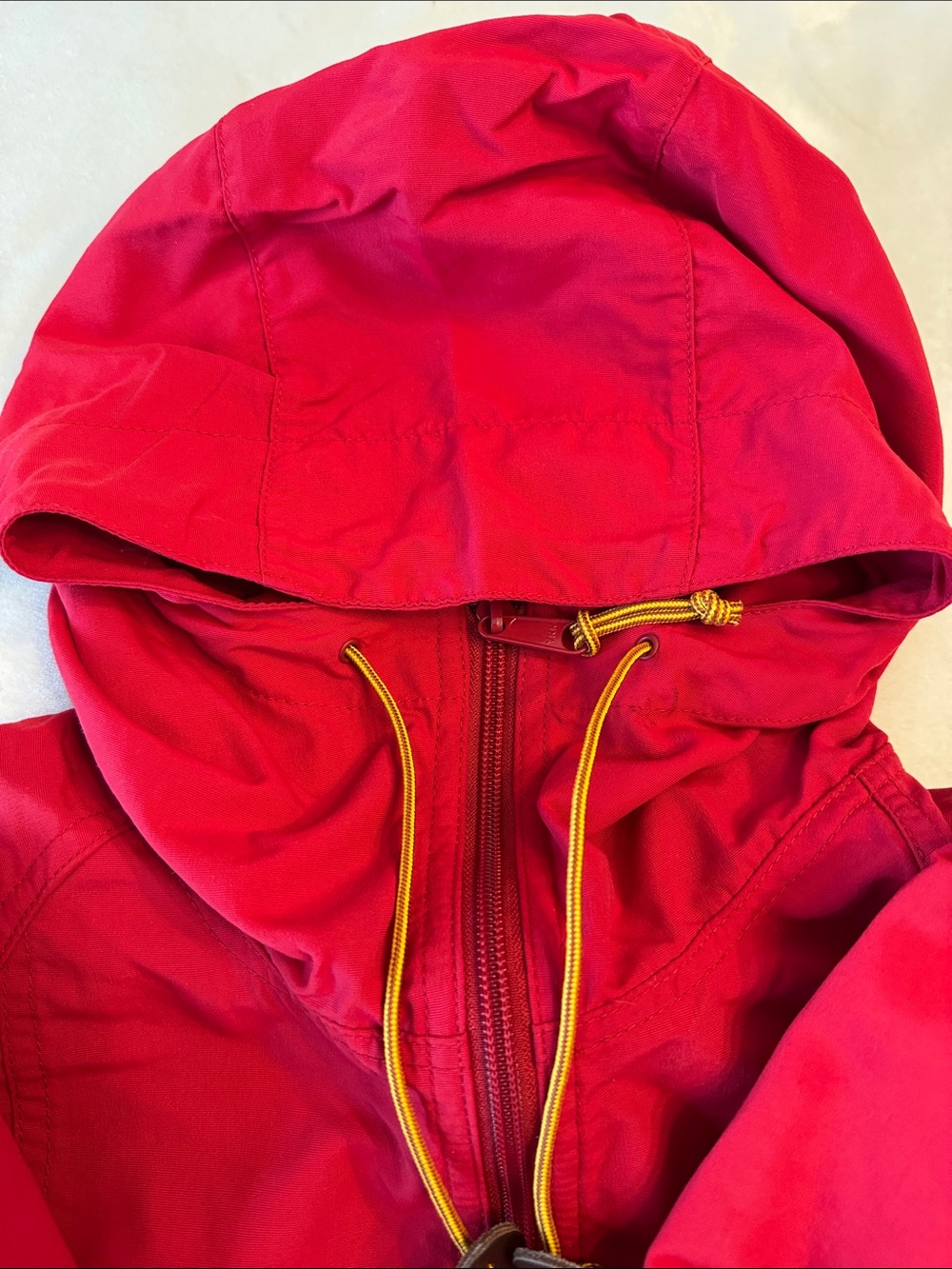 LL Bean Mountain Classic Anorak Women's Red/Blue Hooded 1/2 Zip Pullover, sz XSP - Picture 7 of 13